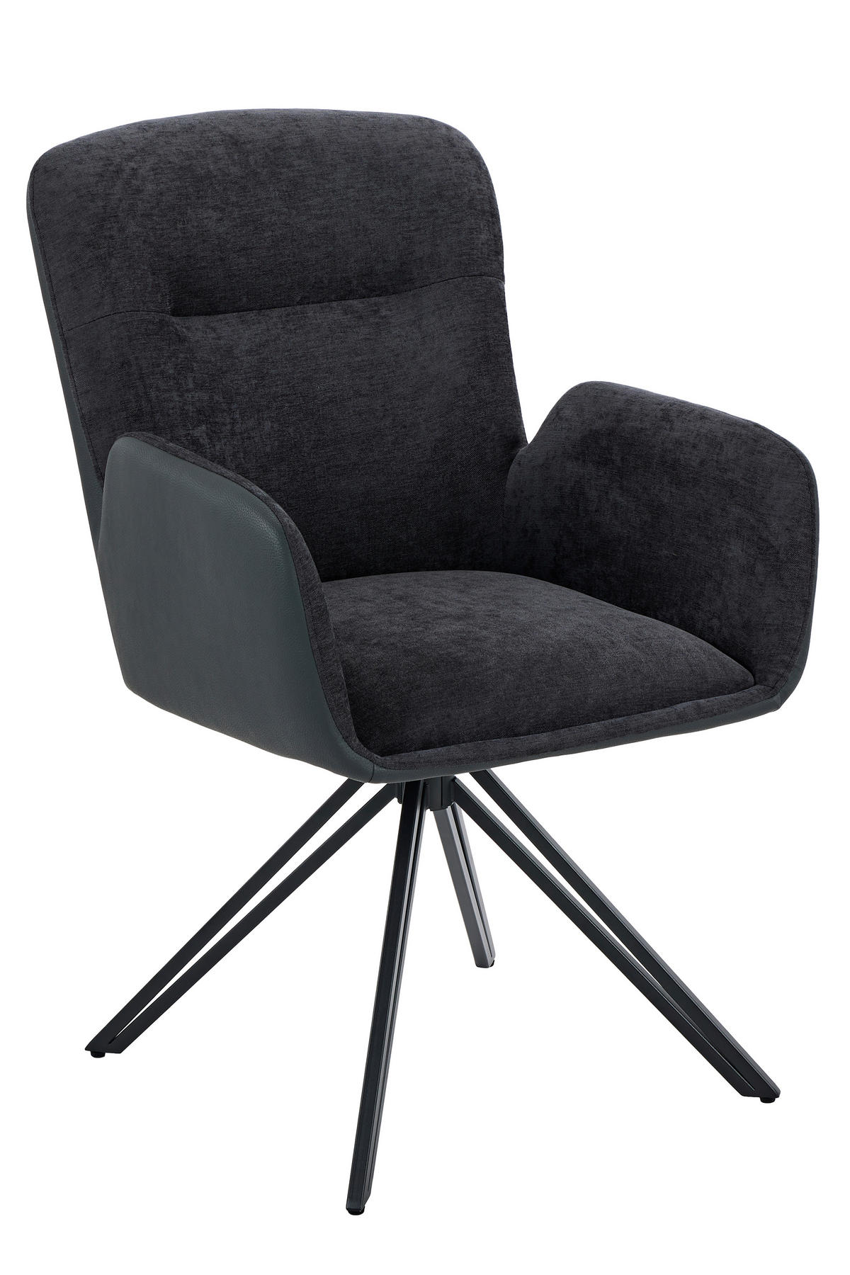 Drehstuhl Milazzo schwarz Kunstleder Webstoff B/H/T: ca. 60x92x68 cm Milazzo - schwarz (60,00/92,00/68,00cm)