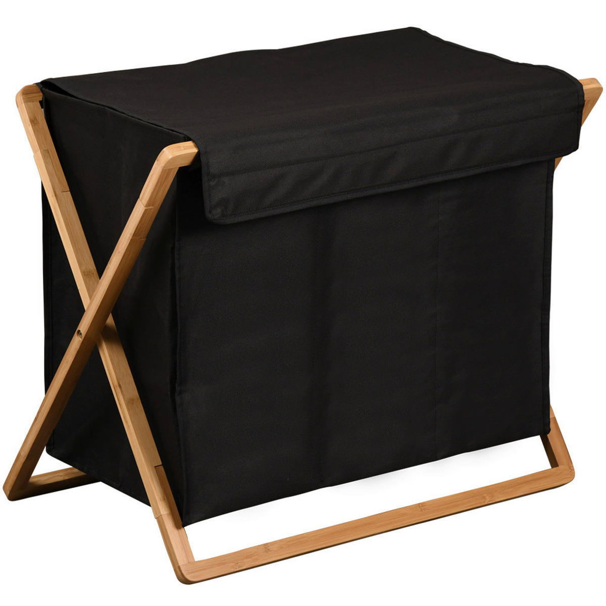 Kesper Wäschesammler braun Polyester B/H/L: ca. 19,5x7,5x71,3 cm Wäschesammler - braun/schwarz (71,30/19,50/7,50cm) - Kesper
