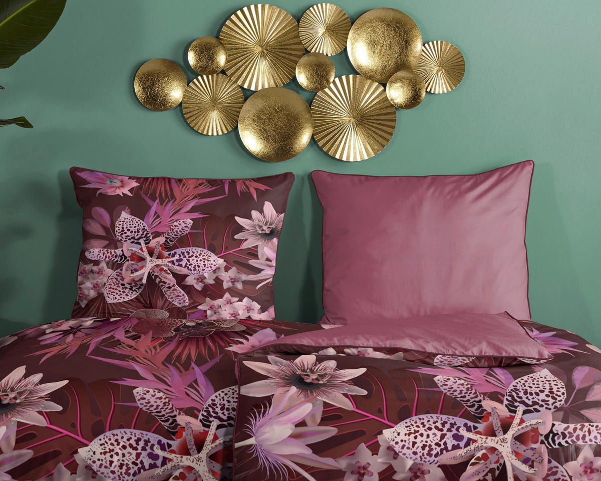 Baumwoll Bettwäsche Farze Satin Farze - bordeaux (155,00/220,00cm) - Descanso