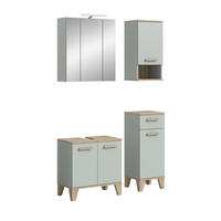 Badezimmer-Set STAR hellgrün Eiche hell Nachbildung B/H/T: ca. 109x190x34 cm STAR - hellgrün (109,00/190,00/34,00cm) - xonox.home