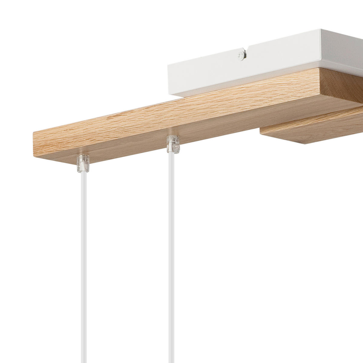 Lamkur Pendelleuchte weiß Holz B/H/L: ca. 20x86x64 cm E27 4 Brennstellen CORTINA - weiß (64,00/20,00/86,00cm) - Lamkur