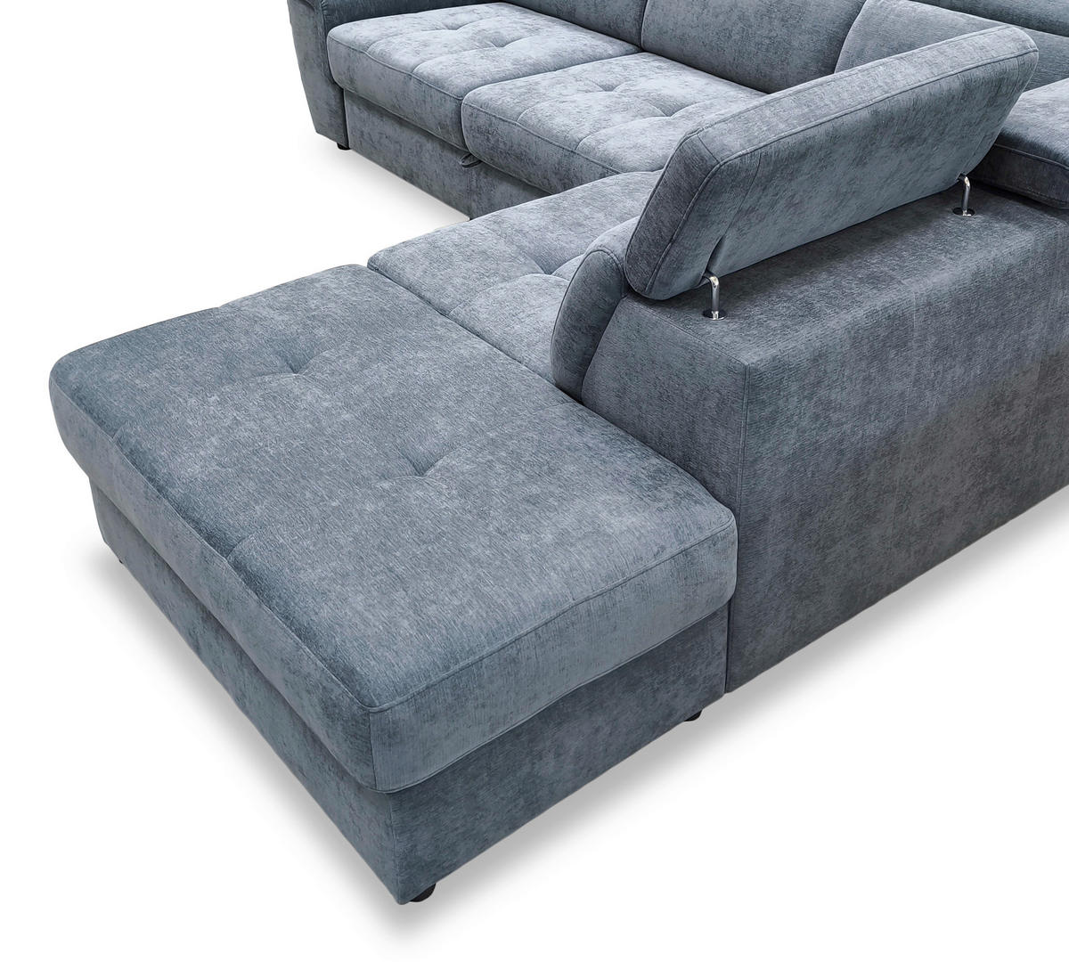 Funktionsecke Duca blaugrau Flachgewebe B/H/T: ca. 267x75x238 cm Duca - blaugrau/schwarz (267,00/75,00/238,00cm)