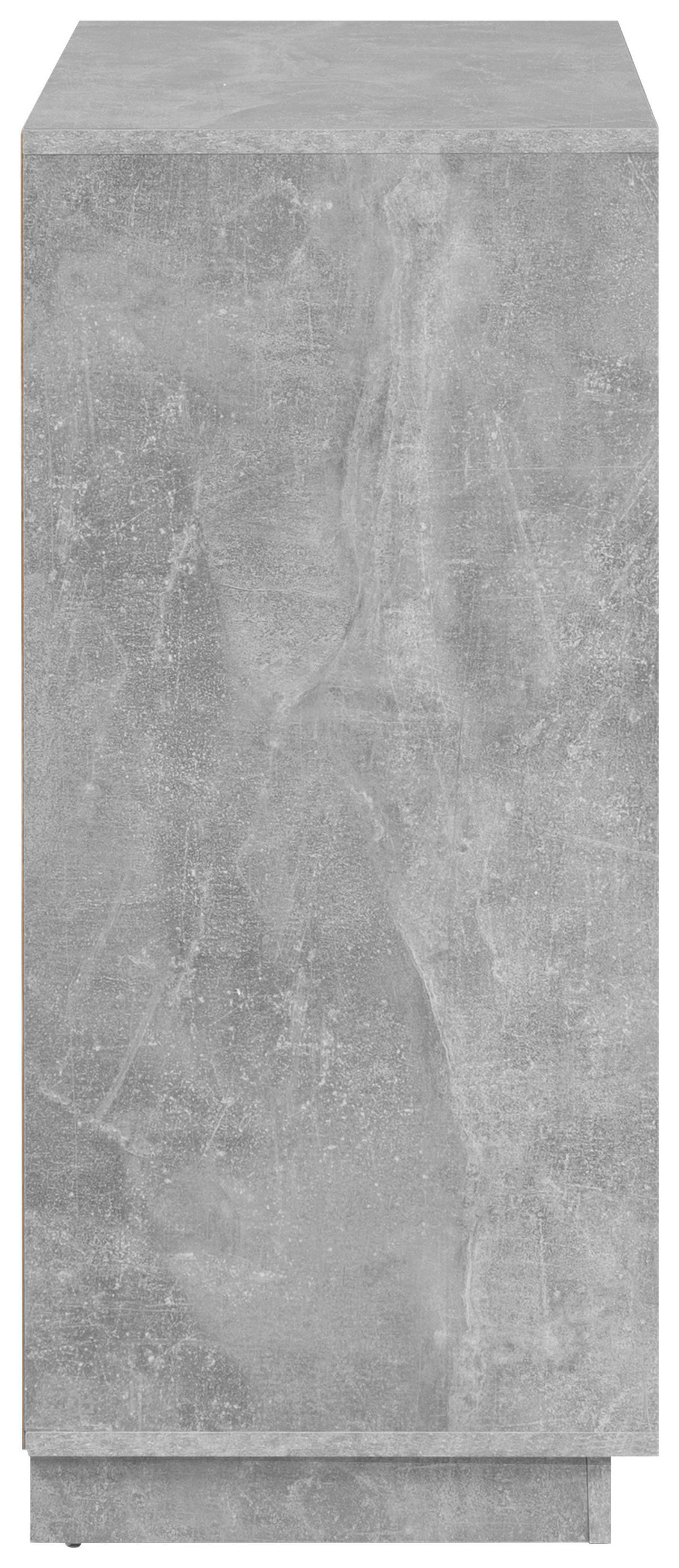 Kommode Phoenix Beton Optik weiß glänzend B/H/T: ca. 79x88x40 cm Phoenix - Beton/weiß (79,00/88,00/40,00cm)