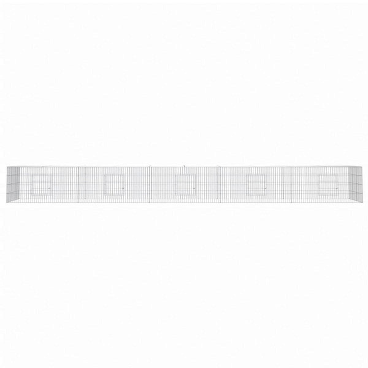 vidaXL Kaninchenkäfig silber Eisen B/H/L: ca. 109x54x541 cm Kaninchenkäfig - silber (541,00/109,00/54,00cm) - vidaXL