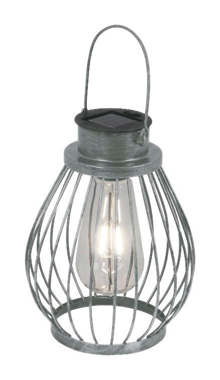 LED Deko-Solarleuchte NV5249859 silber Eisen Glas B/H/T: ca. 16x22x16 cm LED Deko-Solarleuchte - silber (16,00/22,00/16,00cm) - Näve Leuchten