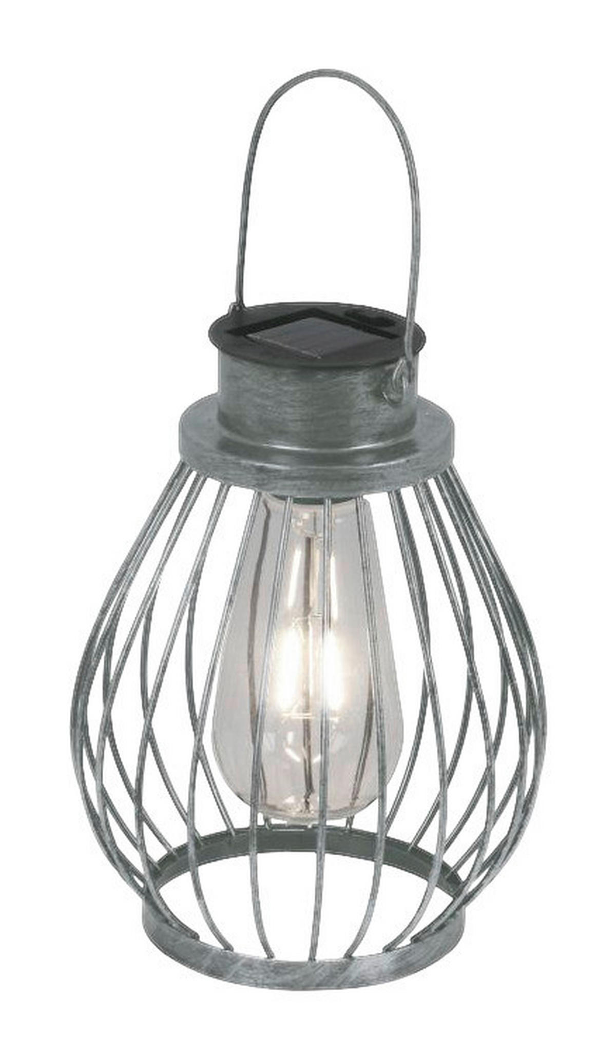 LED Deko-Solarleuchte NV5249859 silber Eisen Glas B/H/T: ca. 16x22x16 cm LED Deko-Solarleuchte - silber (16,00/22,00/16,00cm) - Näve Leuchten