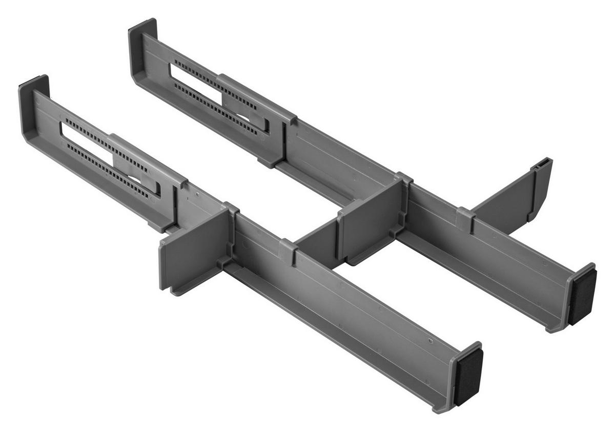 Metaltex Schubladen-Organizer Multi-Fit grau Kunststoff Multi-Fit - grau - Metaltex