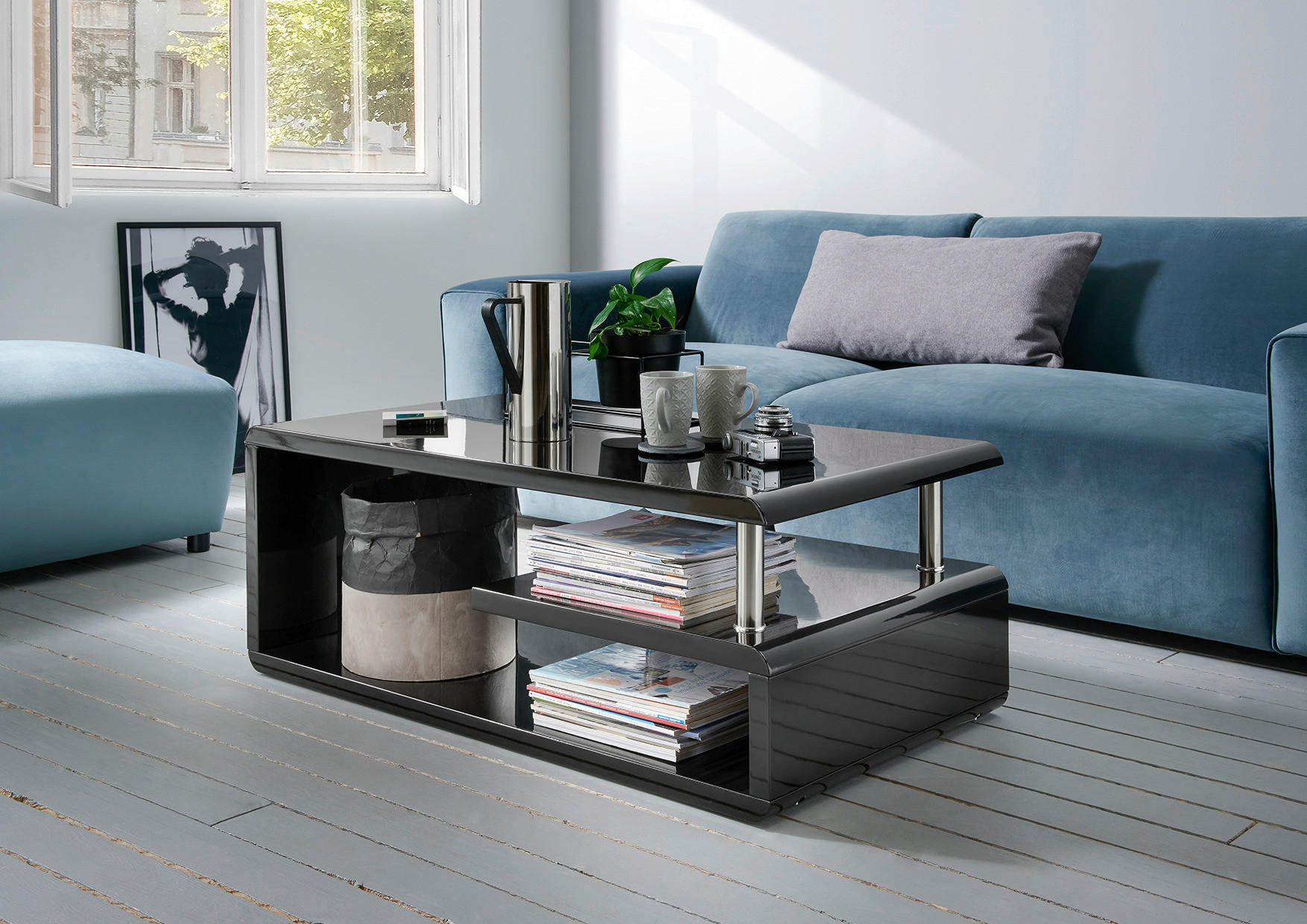 Couchtisch Pico schwarz Hochglanz B/H/T: ca. 110x42x60 cm Pico - schwarz (110,00/42,00/60,00cm)