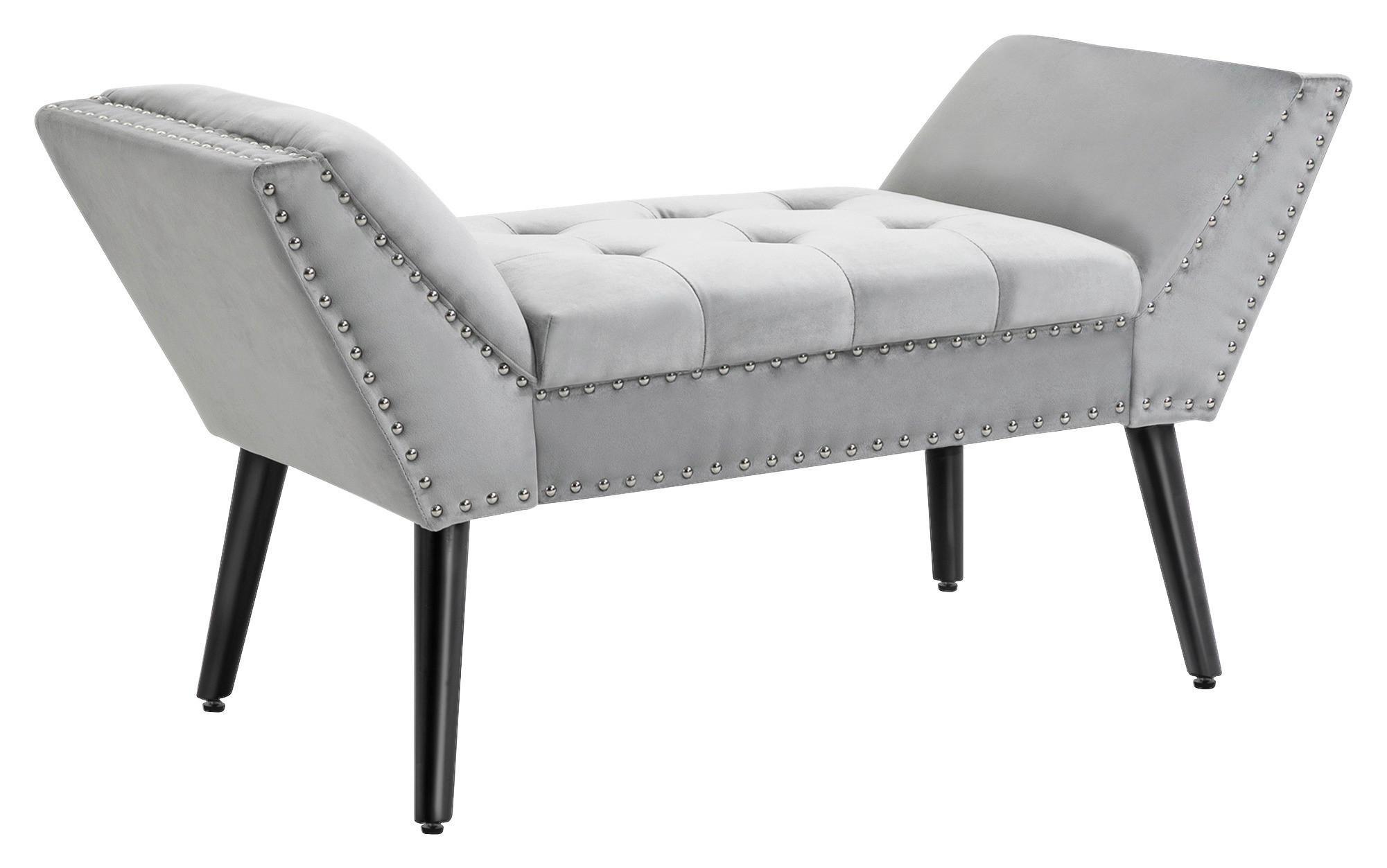 Polsterbank 839-009 hellgrau B/H/T: ca. 114x56x46 cm 839-009 - hellgrau/schwarz (114,00/56,00/46,00cm) - HOMCOM