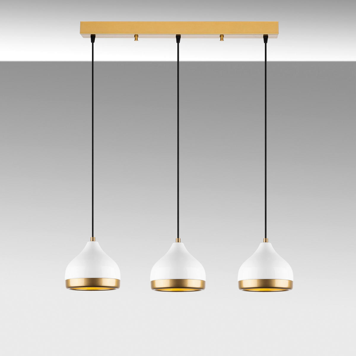 Opviq Pendelleuchte Yldo weiß B/H/T/L: ca. 67x111x17x67 cm E27 3 Brennstellen Yldo - weiß (67,00/67,00/111,00cm) - Opviq