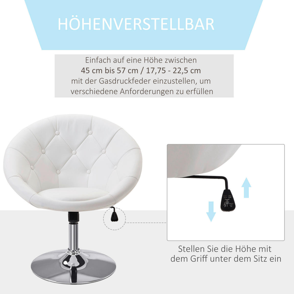 Hocker 833-357WT weiß 833-357WT - weiß (71,00/90,00/59,00cm) - HOMCOM
