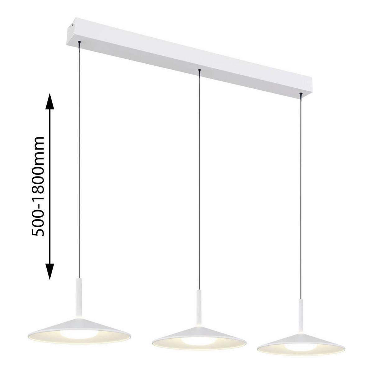 GLOBO LED-Hängeleuchte Opal transparent weiß PVC Acryl Metall B/H/L: ca. 25x180x95 cm 1.0 Brennstellen LAMPONE - weiß/Opal (95,00/25,00/180,00cm) - GLOBO