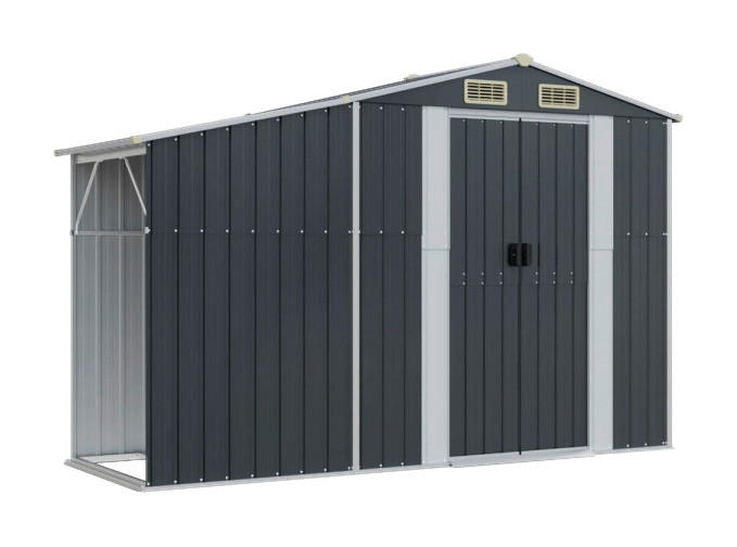 VidaXL Gerätehaus anthrazit B/H/T: ca. 277x179x93 cm Gerätehaus - anthrazit (277,00/179,00/93,00cm) - VidaXL