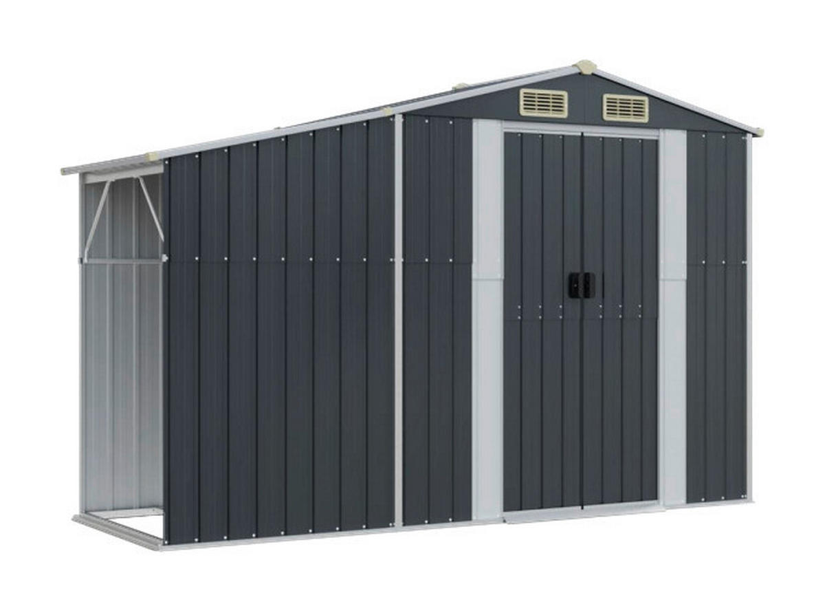 vidaXL Gerätehaus anthrazit B/H/T: ca. 277x179x93 cm Gerätehaus - anthrazit (277,00/179,00/93,00cm) - vidaXL