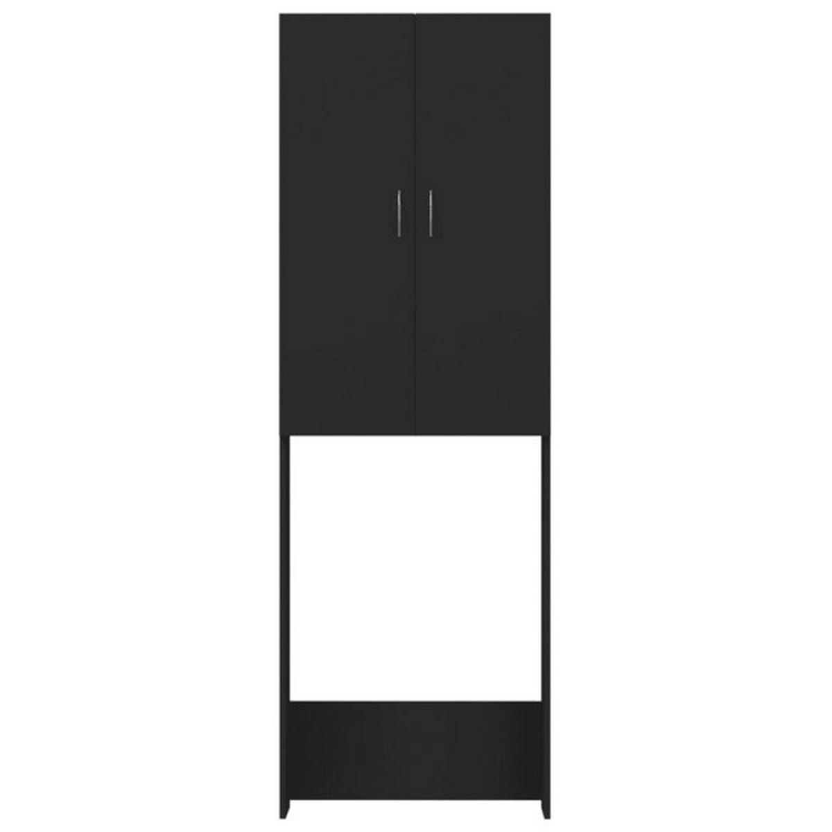 VidaXL Waschmaschinenschrank schwarz B/H/T: ca. 64x190x25,5 cm Waschmaschinenschrank - schwarz (64,00/190,00/25,50cm) - VidaXL
