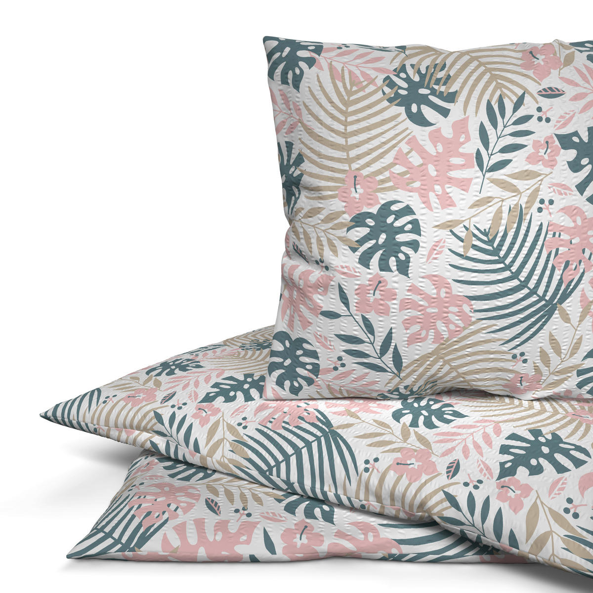 Seersucker Bettwäsche Bettwäsche_Micro-Seersucker Tannen - hellblau/rosa (135,00/200,00cm)