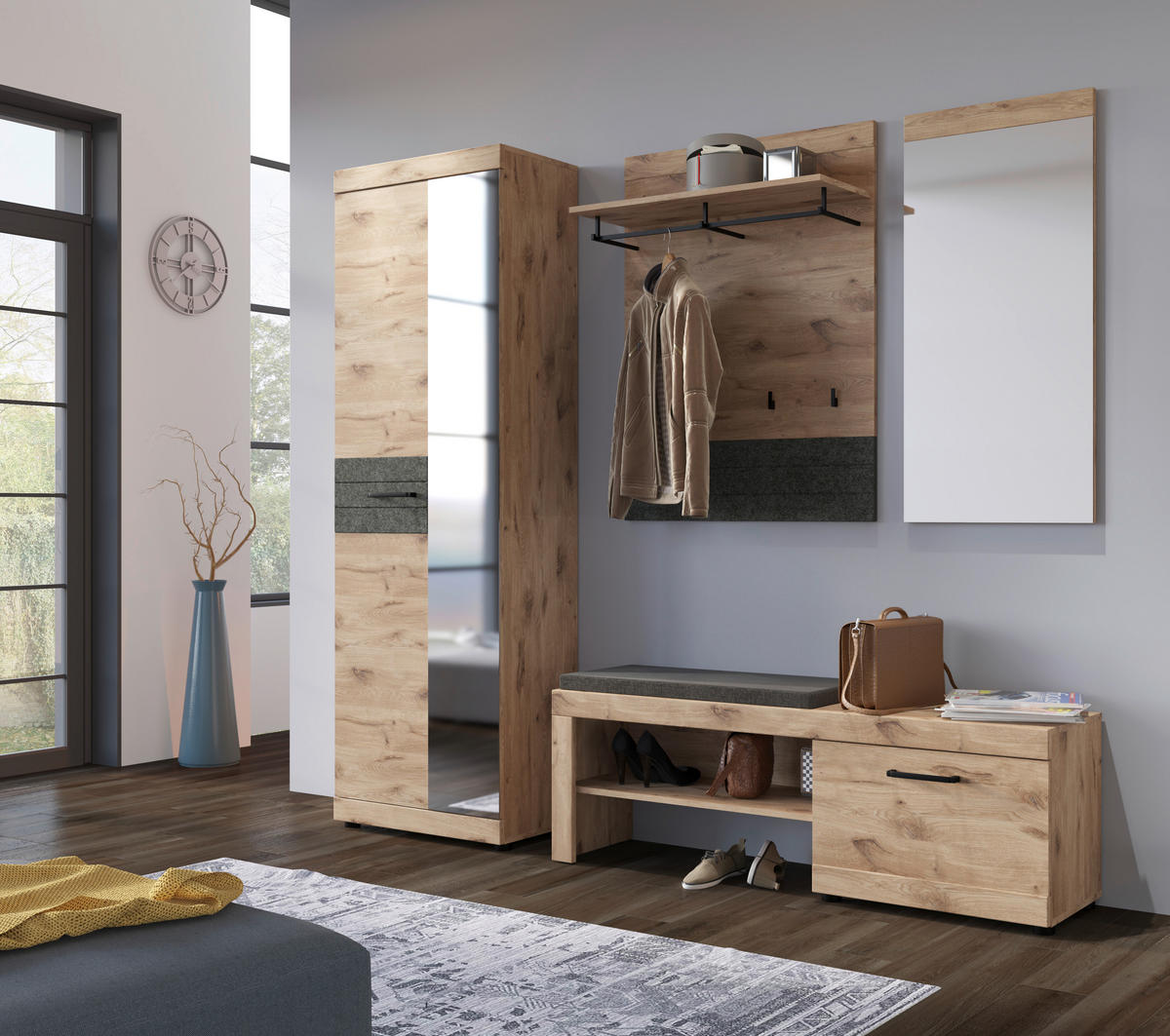 Wandspiegel Roxy Eiche Viking Nachbildung B/H/T: ca. 50x107x2 cm Roxy - (50,00/107,00/2,00cm)