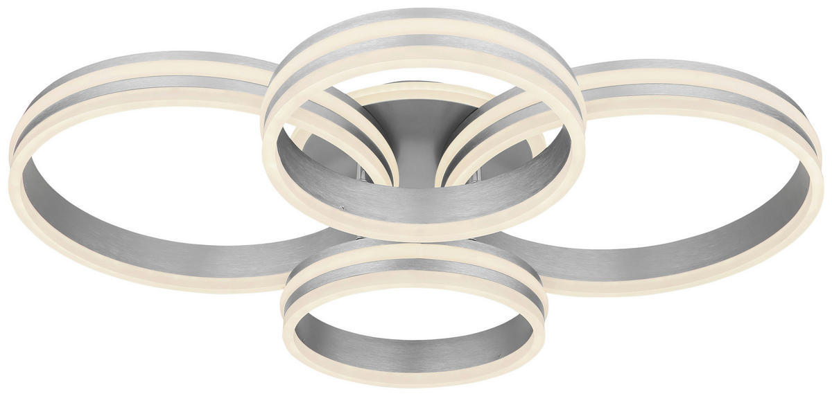 Deckenleuchte grau Acryl Metall B/H/L: ca. 68x14x85 cm Rubio - grau (85,00/68,00/14,00cm)