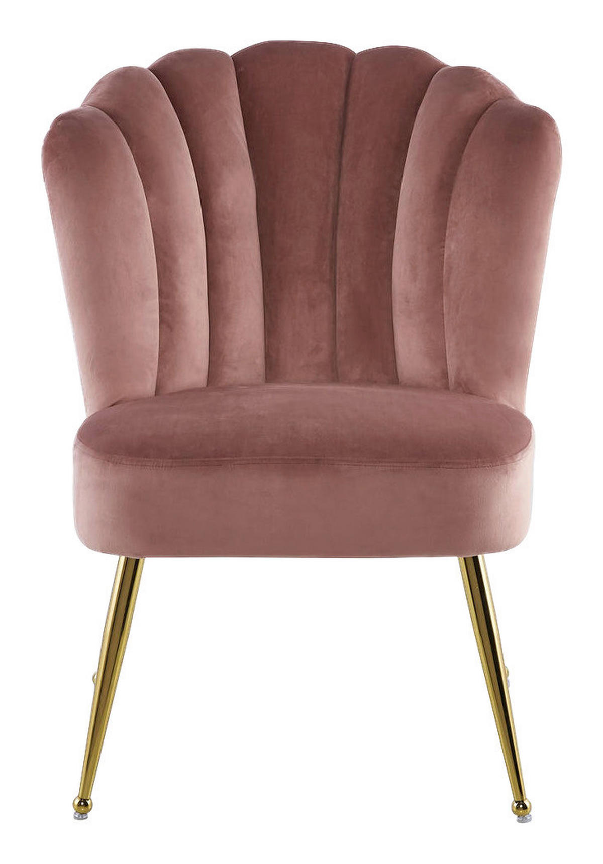 Stuhl Pippa 101 altrosa Microfaser B/H/T: ca. 67x87x70 cm Pippa 101 - messing/altrosa (67,00/87,00/70,00cm) - 360 Living