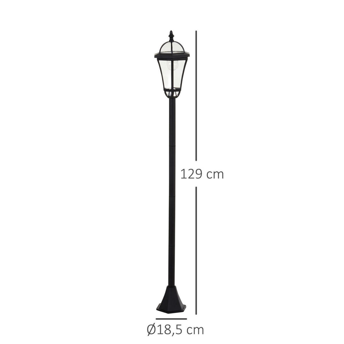 Gartenlaterne im 2er-Set schwarz Kunststoff H/D: ca. 129x18,5 cm Gartenlaterne im 2er-Set - schwarz (18,50/129,00cm) - Outsunny