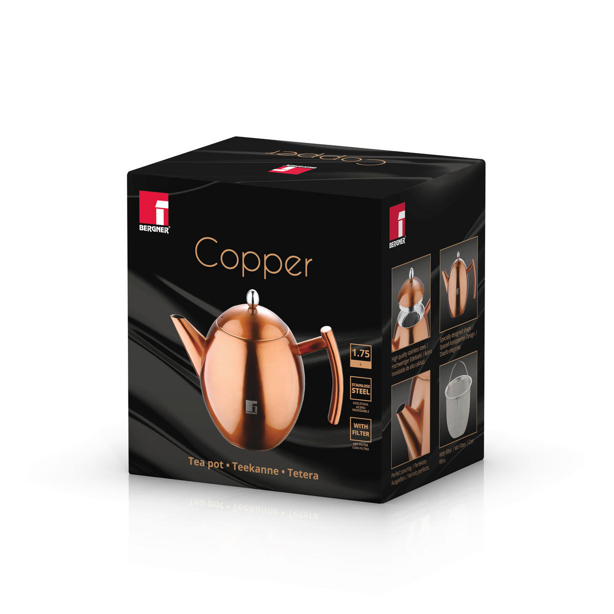 BERGNER Teetopf COPPER bronze COPPER - bronze (20,00/16,00/21,00cm) - BERGNER