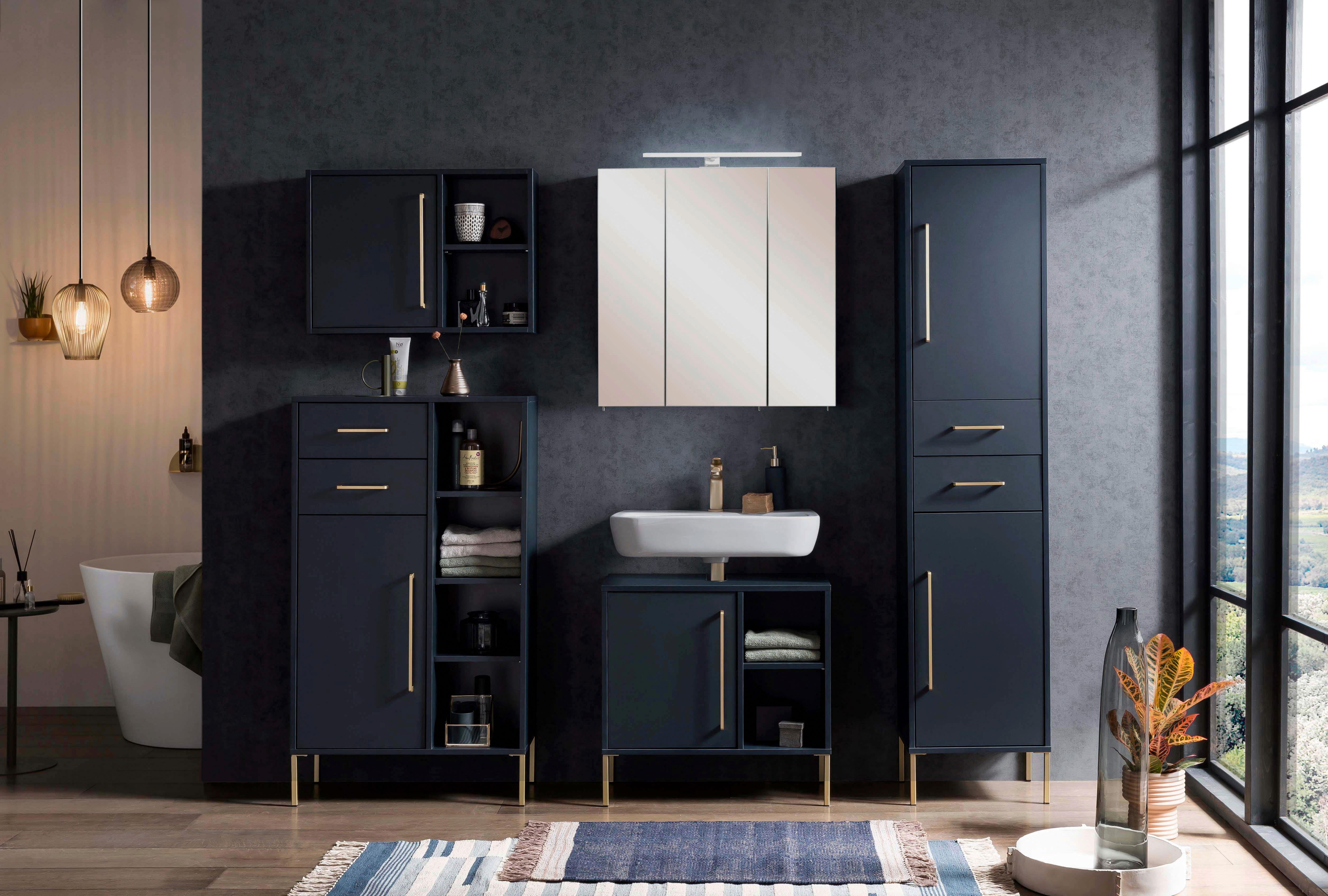 Spiegelschrank Kent dunkelblau B/H/T: ca. 70x74,8x16 cm Kent - dunkelblau (70,00/74,80/16,00cm) - Möbelpartner