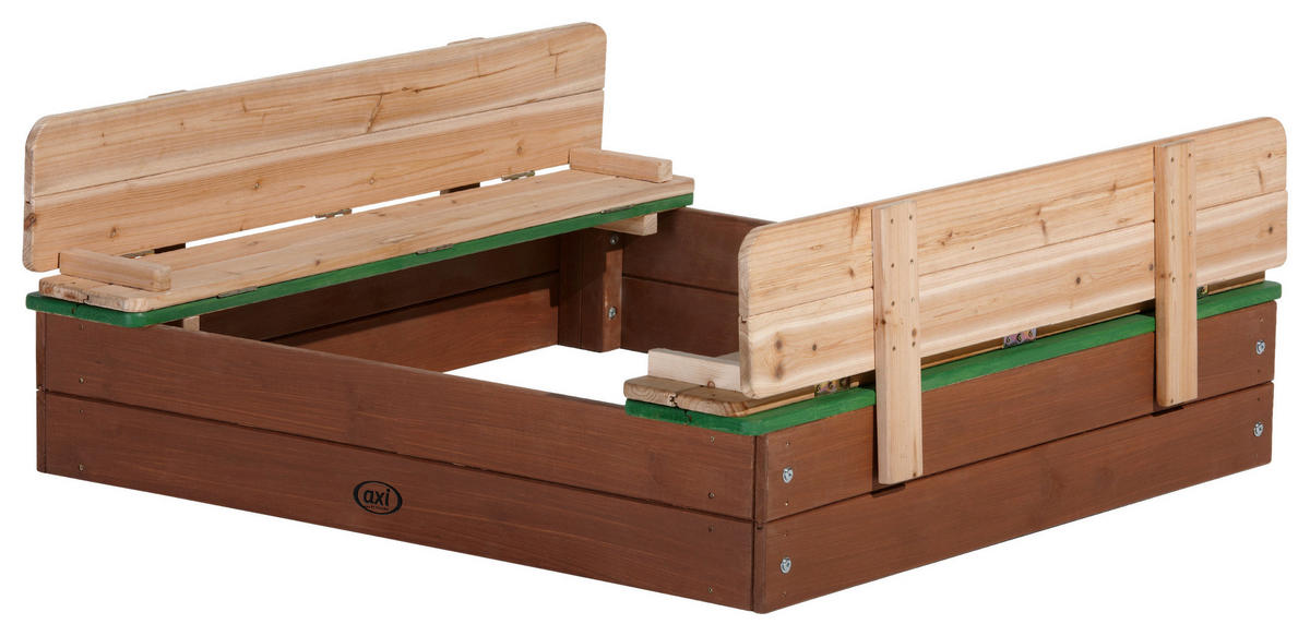 AXI Sandkasten Ella braun Holz B/H/L: ca. 95x20x100 cm Ella - braun/grün (100,00/95,00/20,00cm) - AXI