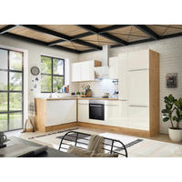 Respekta Winkelküche Marleen weiß Hochglanz B/H/T: ca. 310x211x170 cm Marleen - Eiche/weiß (310,00/211,00/170,00cm) - Respekta