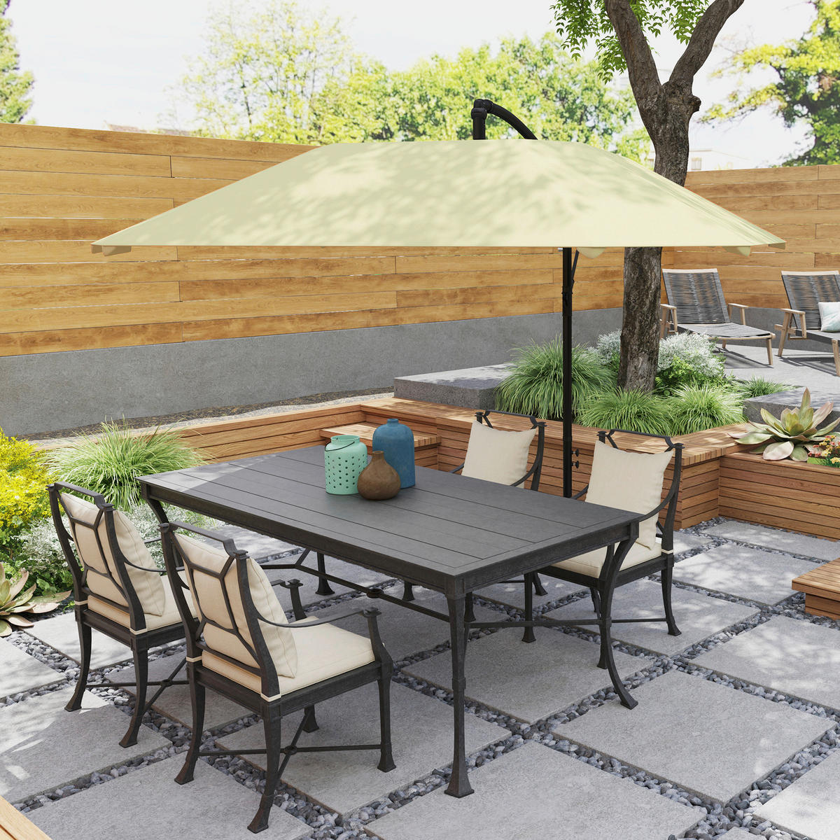 Outsunny Ampelschirm beige Polyester B/H/L: ca. 260x245x304 cm Ampelschirm - beige (304,00/260,00/245,00cm) - Outsunny