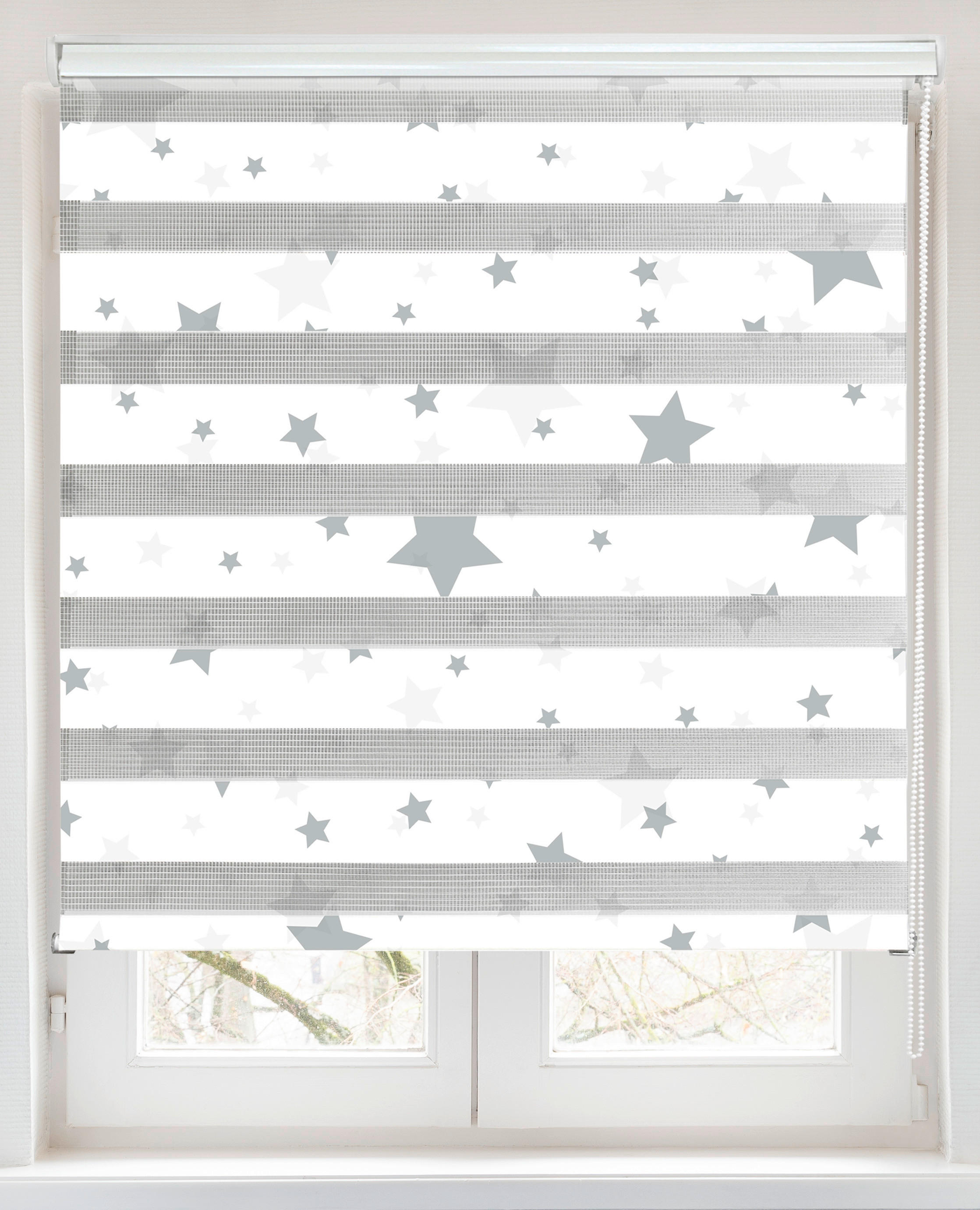 Doppelrollo mit Blende Star weiß B/L: ca. 60x160 cm Star - weiß (60,00/160,00cm) - POCOline