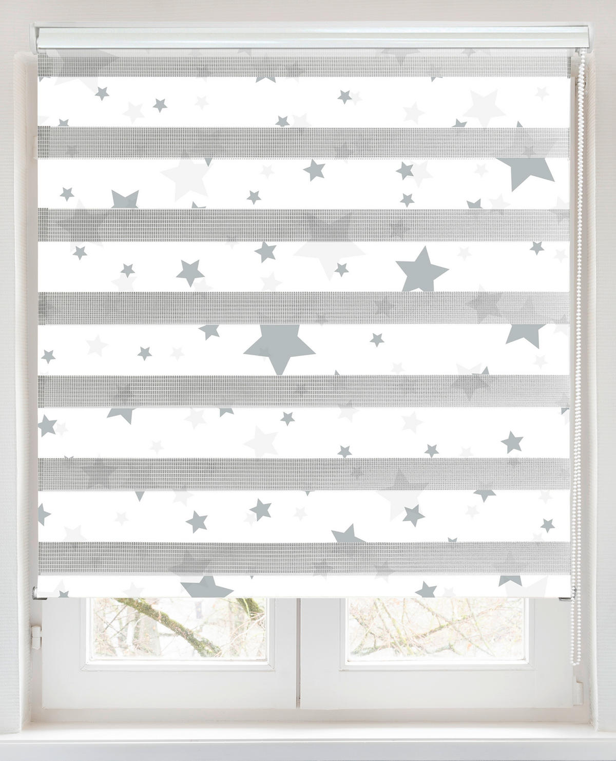 Doppelrollo mit Blende Star weiß B/L: ca. 120x160 cm Star - weiß (120,00/160,00cm) - POCOline