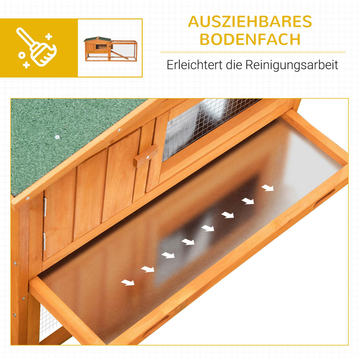 PawHut Stall orange Edelstahl B/H/L: ca. 58x156x68 cm Kleintierstall - orange (68,00/58,00/156,00cm) - PawHut