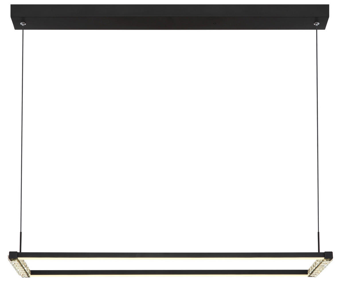 GLOBO LED-Pendelleuchte MARIELLA 67164H klar mattschwarz Opal Metall Kunststoff B/H/L: ca. 102,5x150x20,6 cm 1.0 Brennstellen MARIELLA - klar/Opal (20,60/102,50/150,00cm) - GLOBO