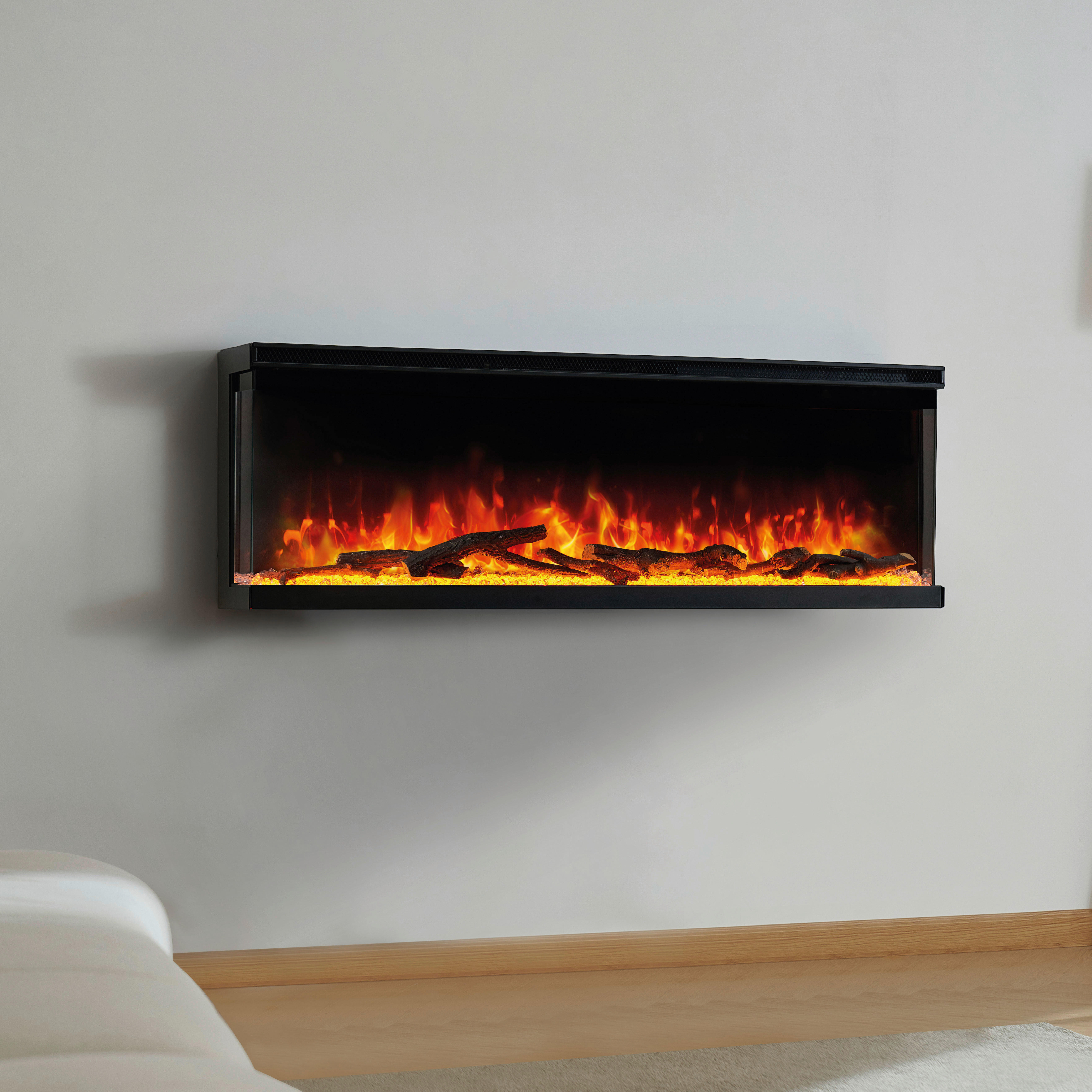 KAMINIO Elektrischer-Kamin LEA schwarz Metall B/H/T: ca. 91,9x43x20 cm ca. 1800 W LEA - schwarz (91,90/43,00/20,00cm) - KAMINIO