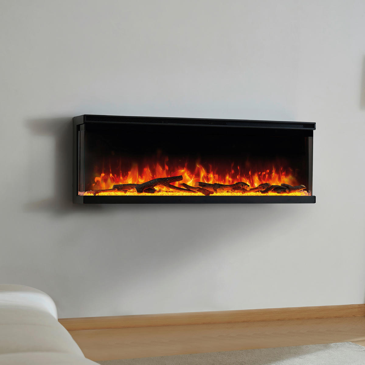 KAMINIO Elektrischer-Kamin LEA schwarz Metall B/H/T: ca. 91,9x43x20 cm ca. 1800 W LEA - schwarz (91,90/43,00/20,00cm) - KAMINIO