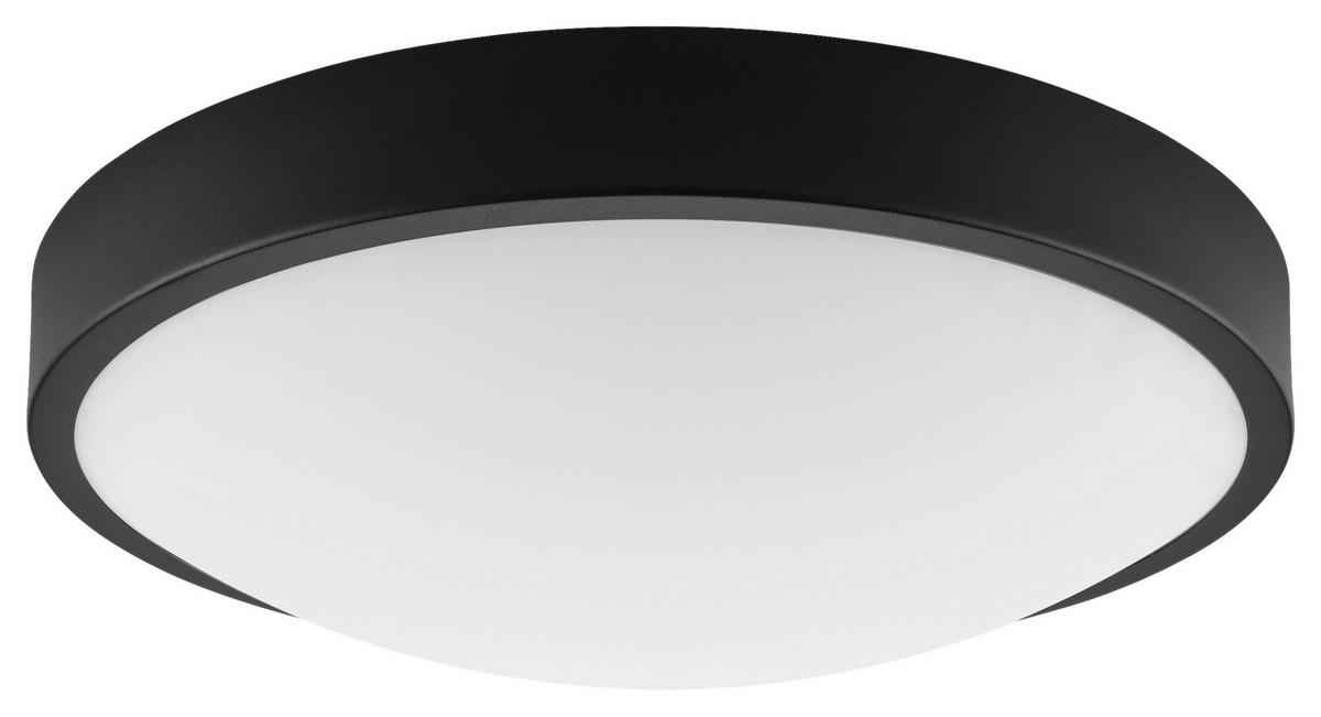 Lamkur Deckenleuchte schwarz Glas Stahl B/H/L: ca. 37x8x37 cm E27 2 Brennstellen JONAS - schwarz (37,00/37,00/8,00cm) - Lamkur