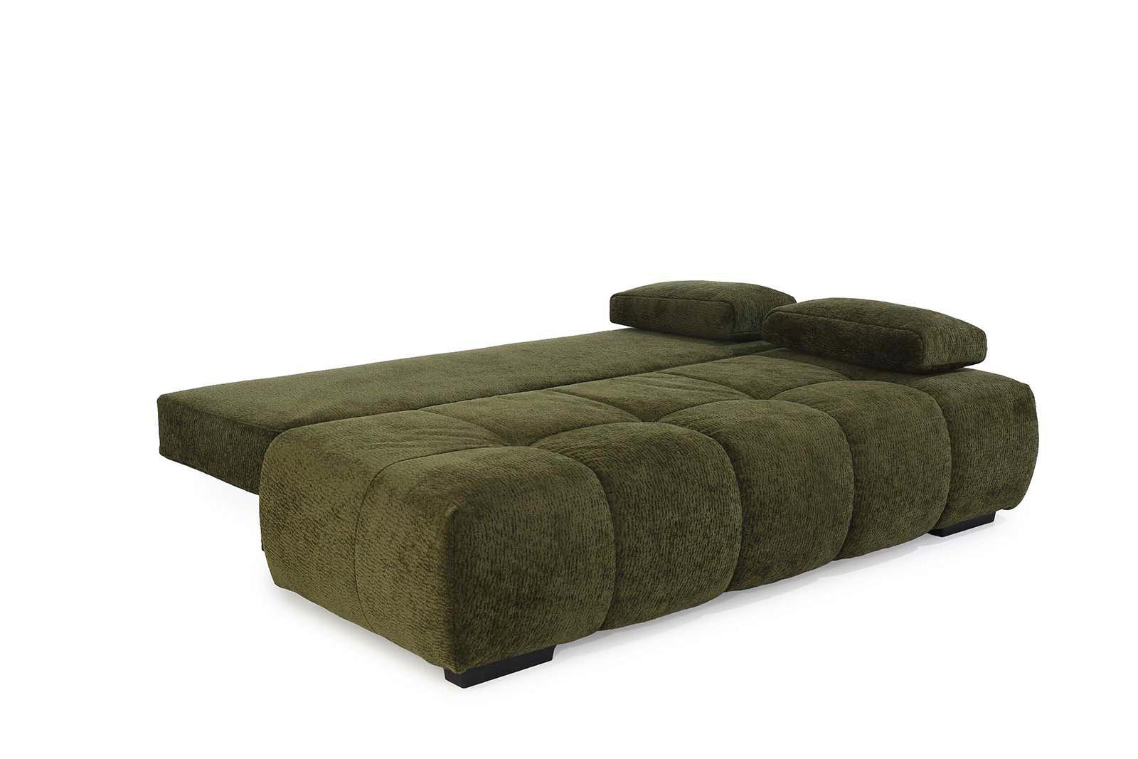 Schlafsofa  grün B/H/T: ca. 213x86x101 cm Reno_Schlafsofa 410/03-410/03 - schwarz/grün (213,00/86,00/101,00cm)