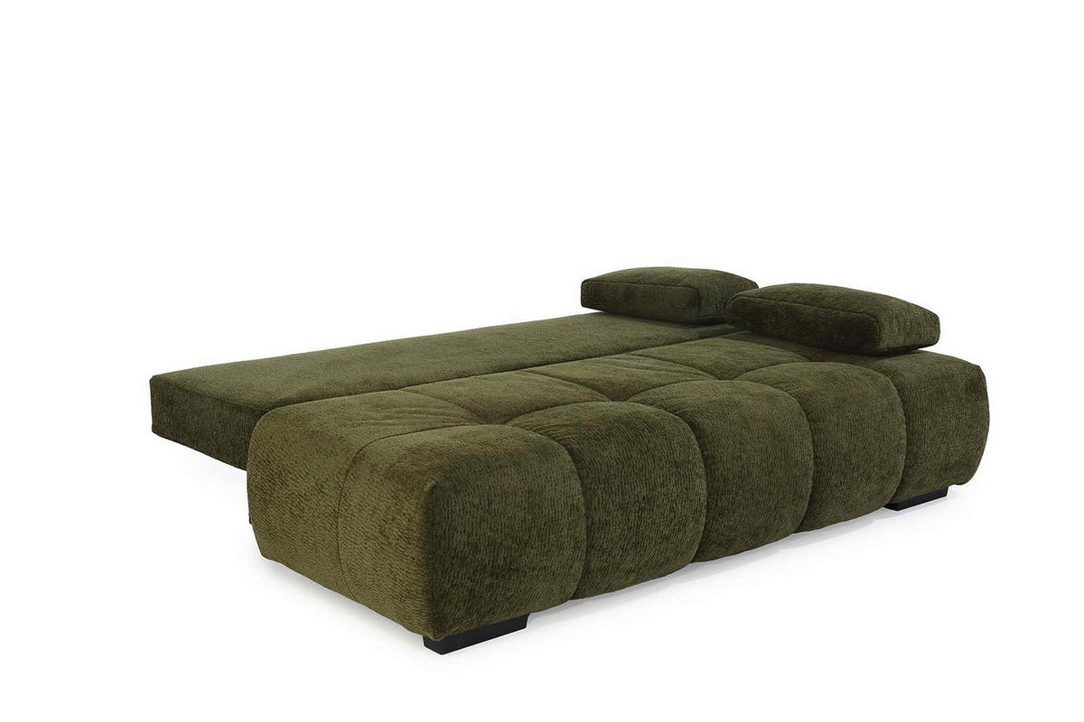 Schlafsofa  grün B/H/T: ca. 213x86x101 cm Reno_Schlafsofa 410/03-410/03 - schwarz/grün (213,00/86,00/101,00cm)