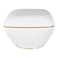 360 Living Hocker Contessa 110 weiß gold B/H/T: ca. 60x42,5x60 cm Contessa 110 - gold/weiß (60,00/42,50/60,00cm) - 360 Living