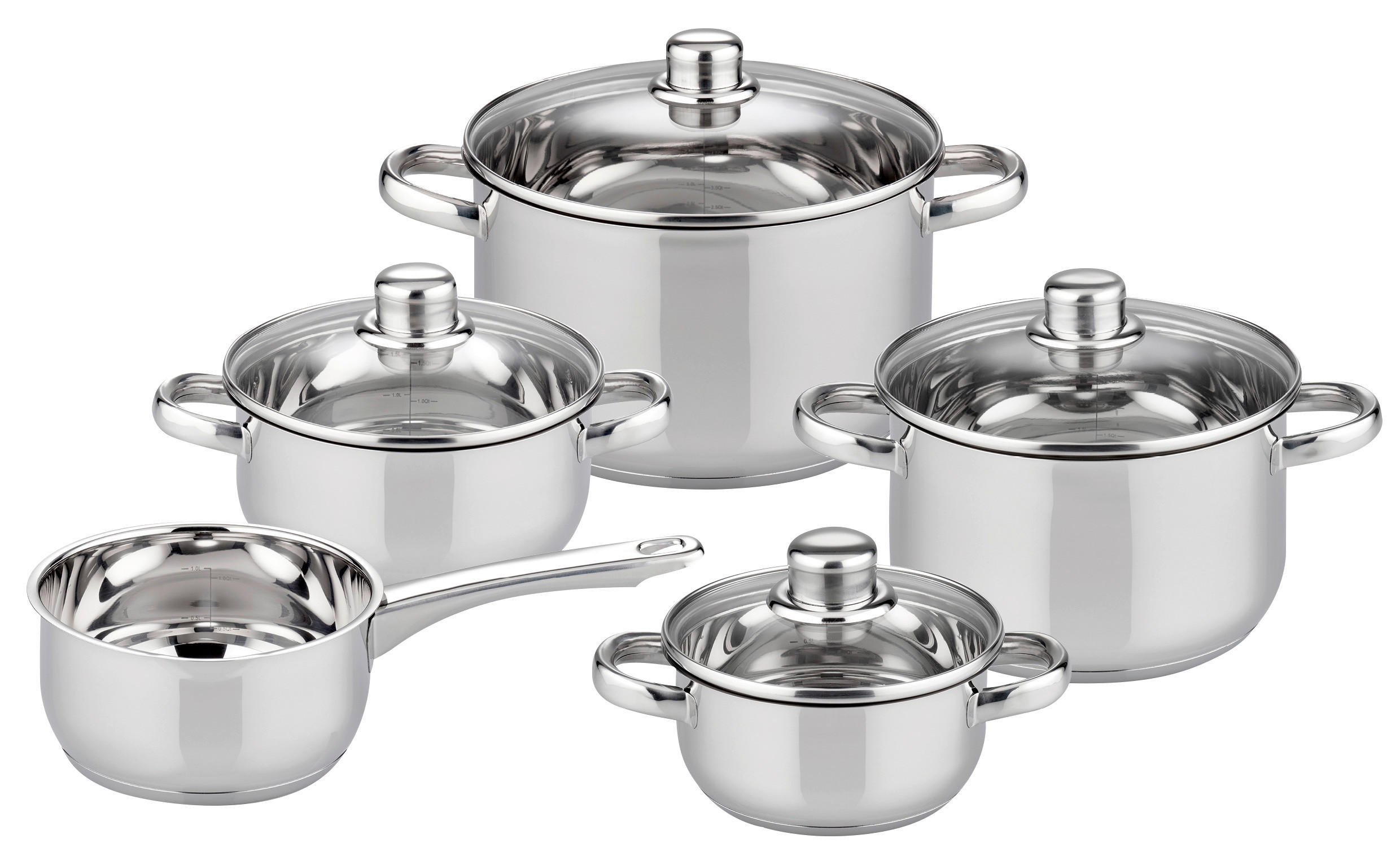 ELO Basic Topfset silber Edelstahl 5 tlg. Topfset_Galactica_5tlg. - silber - ELO Basic