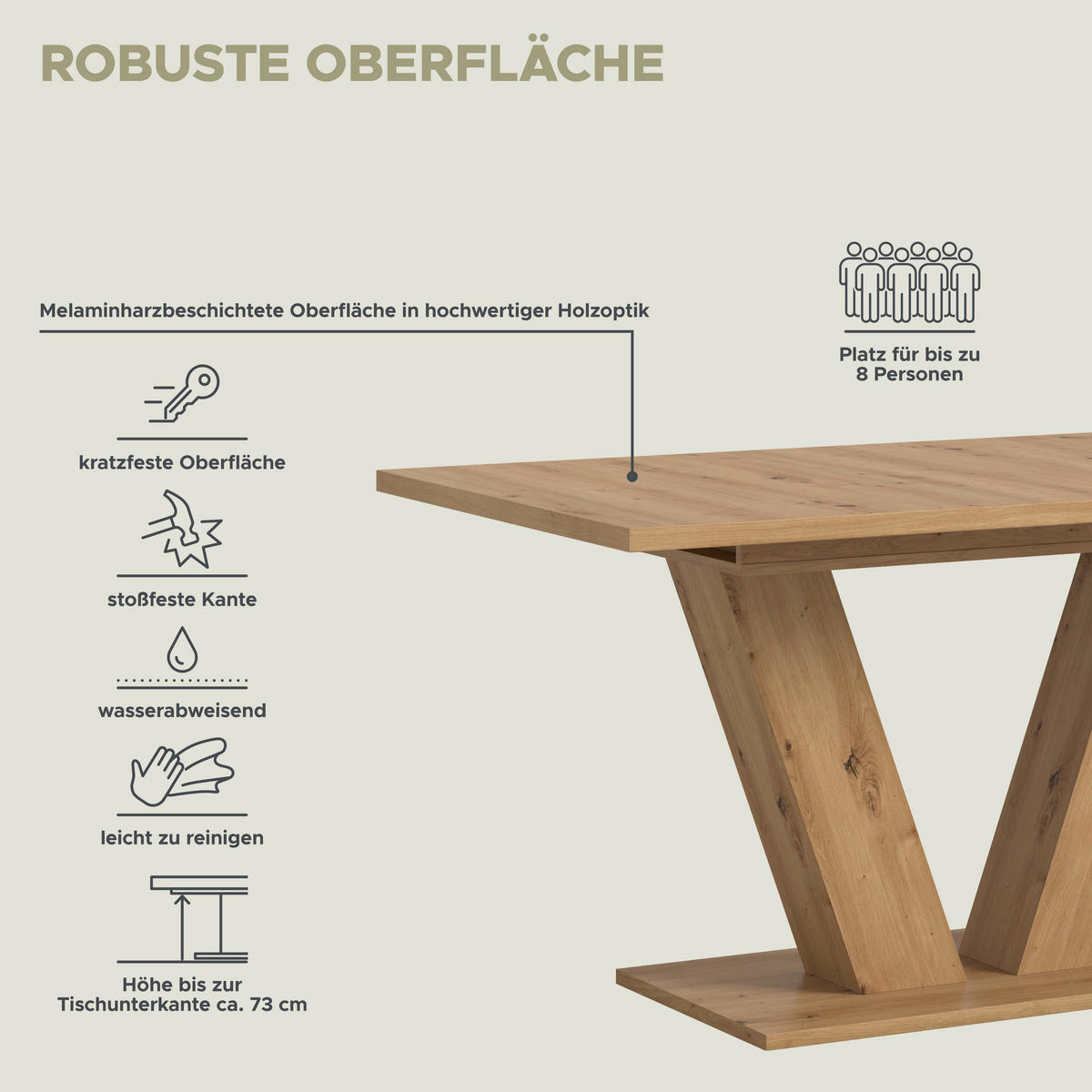 Esstisch MOTION Artisan Oak Nachbildung B/H/T: ca. 150x76x90 cm MOTION - (150,00/76,00/90,00cm) - xonox.home