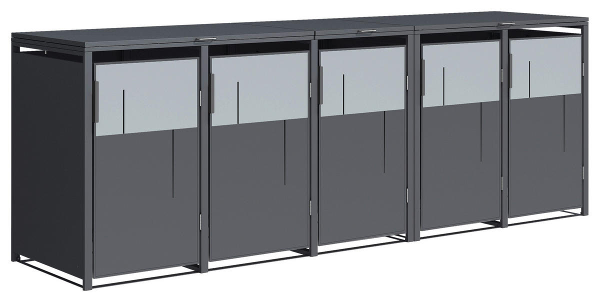 Westmann Mülltonnenbox Tonus anthrazit B/H/L: ca. 330x116x80 cm Tonus - anthrazit (80,00/330,00/116,00cm) - Westmann