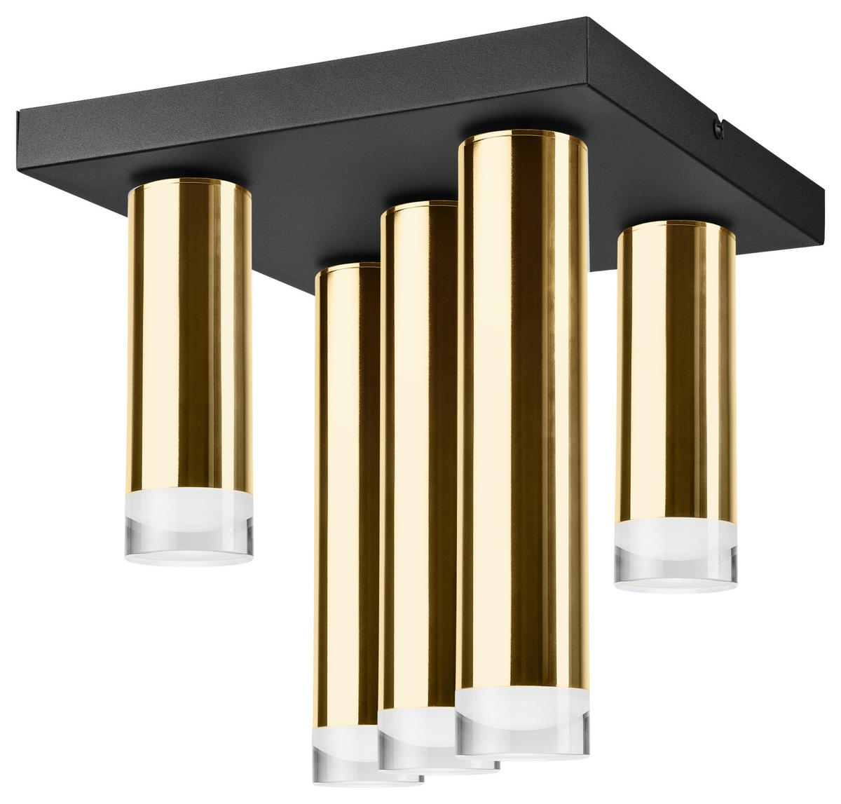Lamkur Deckenleuchte schwarz gold Stahl B/H/L: ca. 30x31,5x30 cm E27 5 Brennstellen DIEGO - gold/schwarz (30,00/30,00/31,50cm) - Lamkur