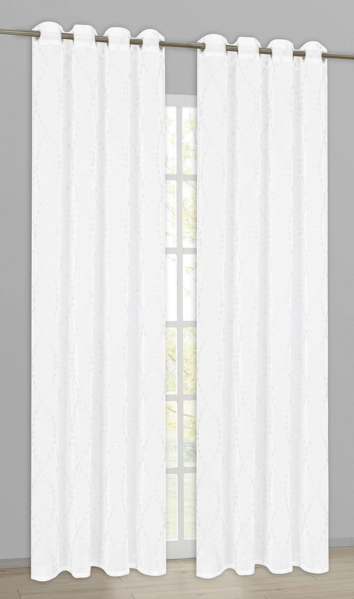 Ösenvorhang Nora weiß B/L: ca. 135x245 cm Nora - weiß (135,00/245,00cm) - home Topline