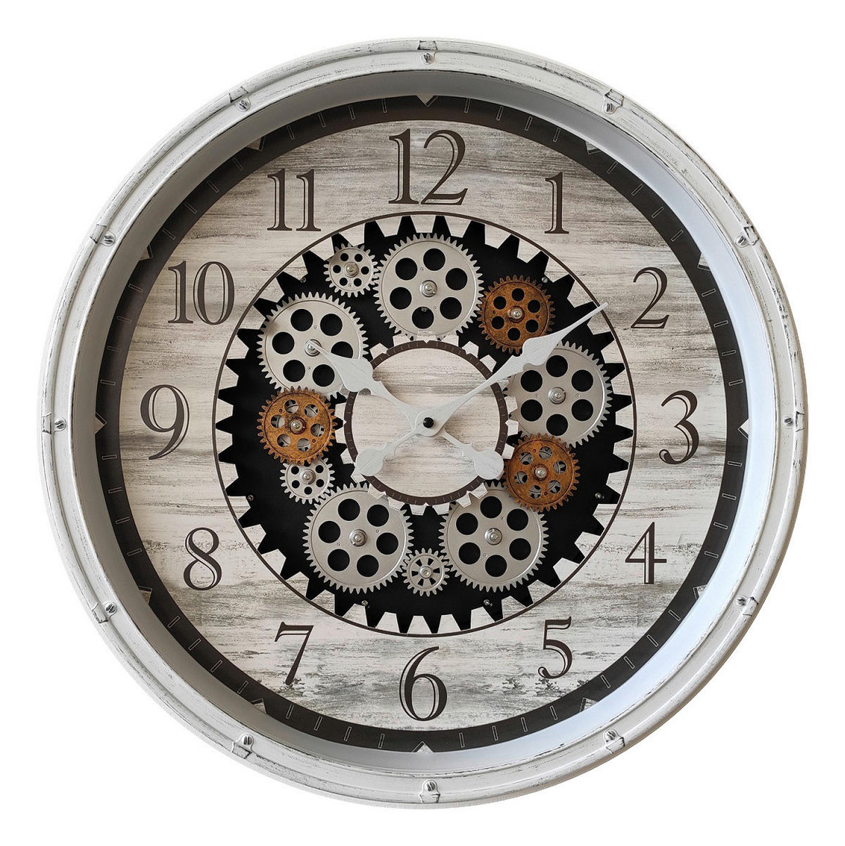 BHP Wanduhr weiß D: ca. 51 cm Wanduhr_Zahnräder - weiß (51,00cm) - bhp