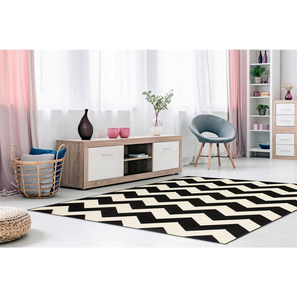 Thumbnail - Kayoom Kurzflorteppich Manolya 2095 schwarz B/L: ca. 80x150 cm