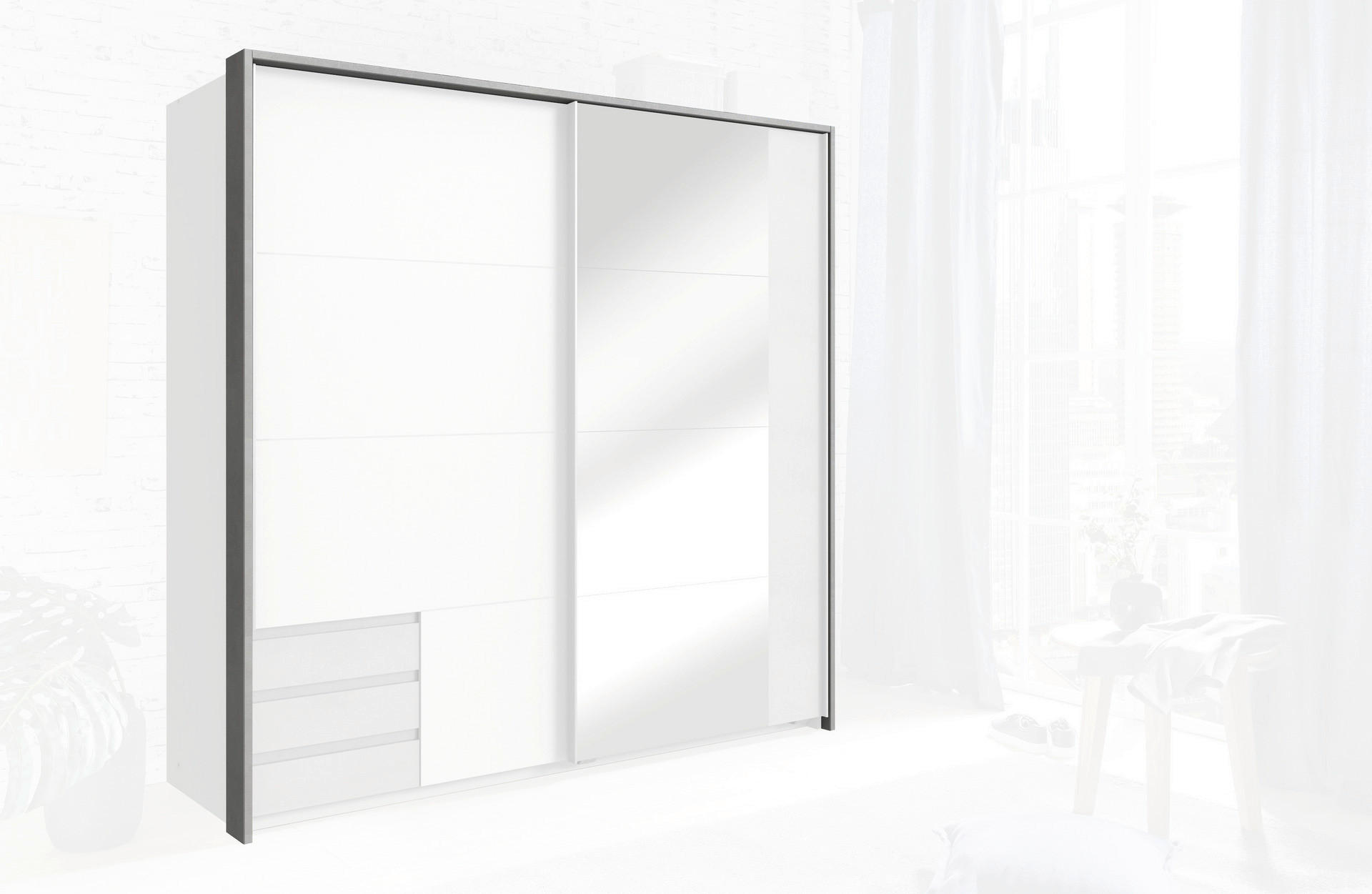 Passepartoutrahmen Emden weiß B/H/T: ca. 183x200x12 cm Emden - weiß (183,00/200,00/12,00cm)