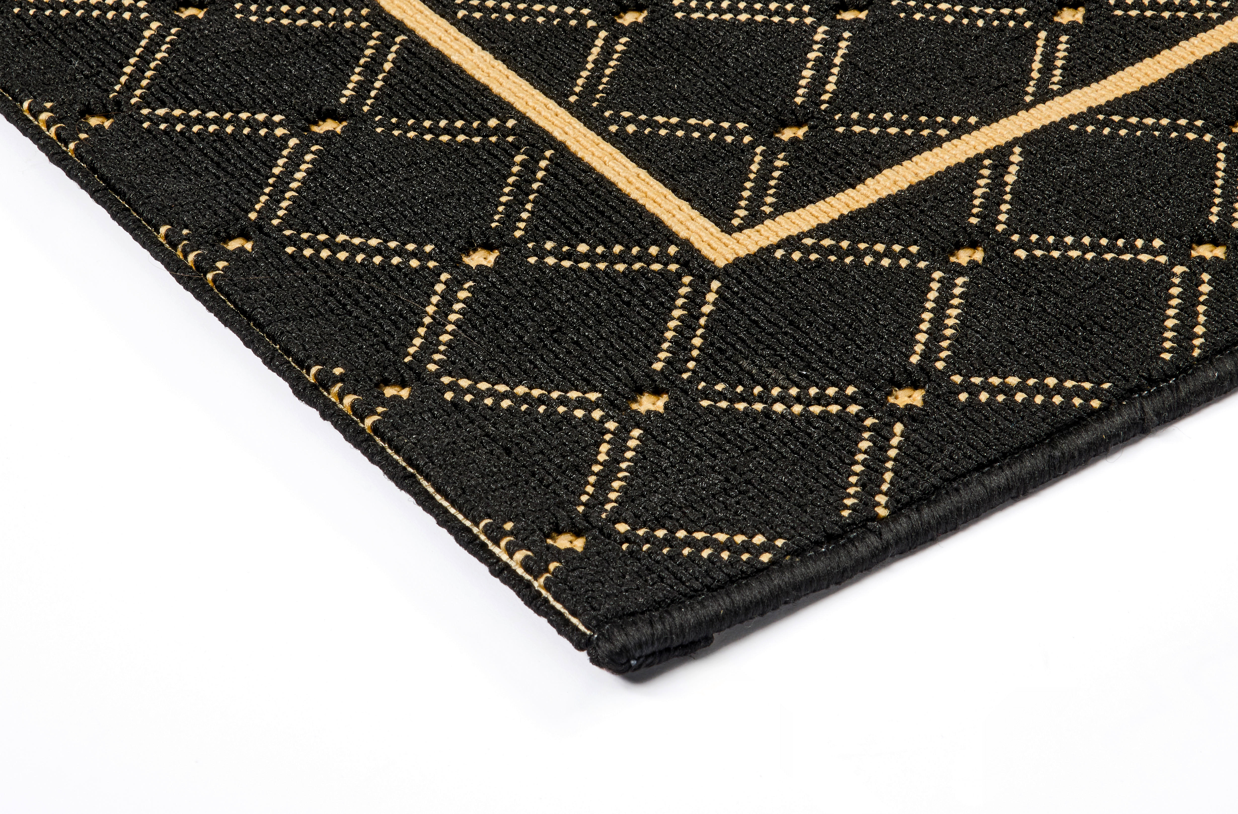 Webteppich Luxus schwarz B/L: ca. 120x170 cm Luxus - gold/schwarz (120,00/170,00cm)