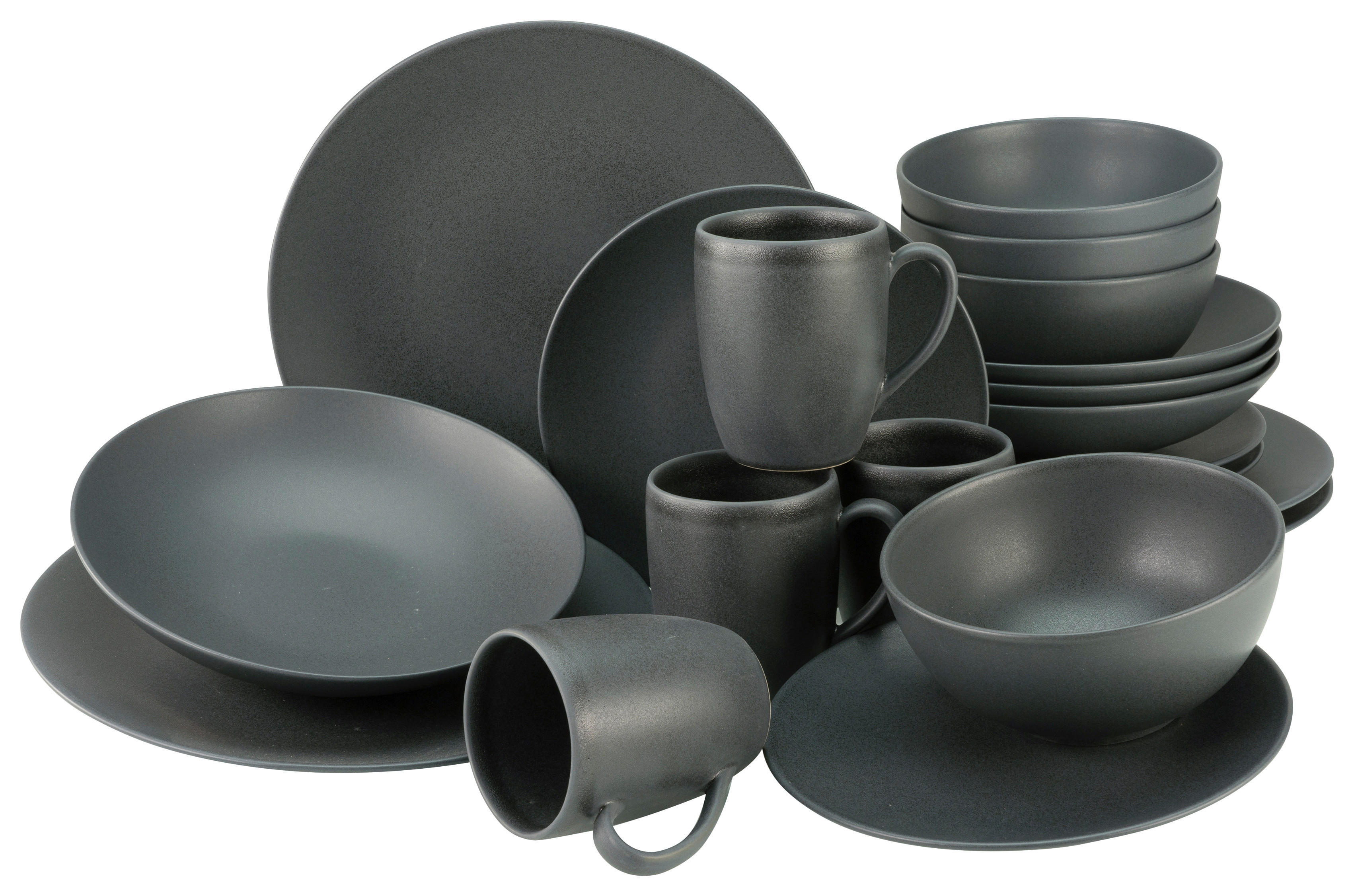 CreaTable Kombiservice Soft Touch schwarz Stein 20 tlg. Soft Touch - schwarz - CreaTable