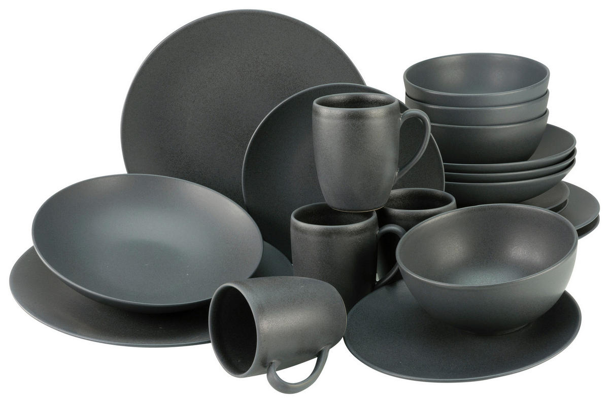 CreaTable Kombiservice Soft Touch schwarz Stein 20 tlg. Soft Touch - schwarz - CreaTable
